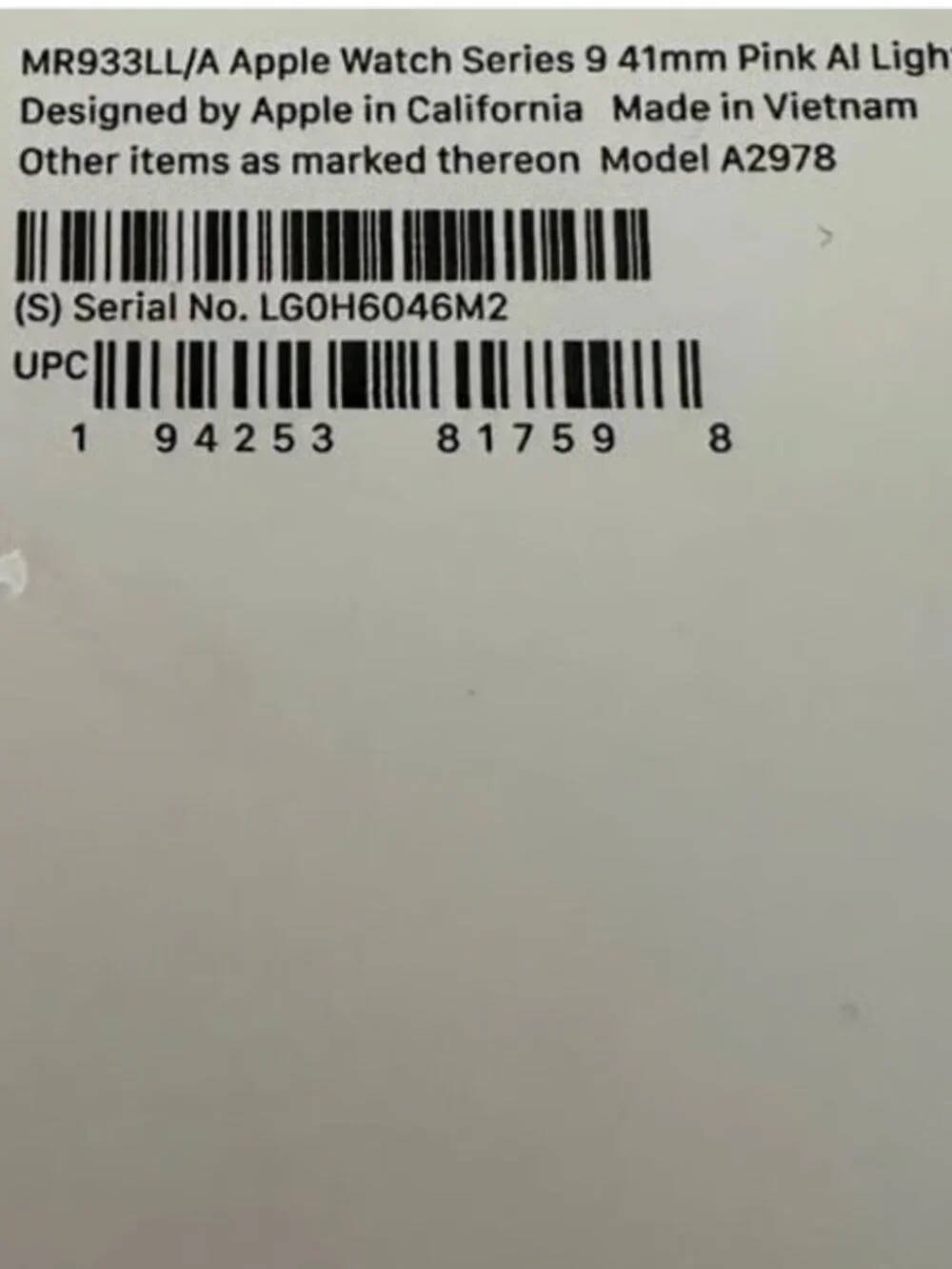 Apple Watch series 9 pink aluminum case 41mm